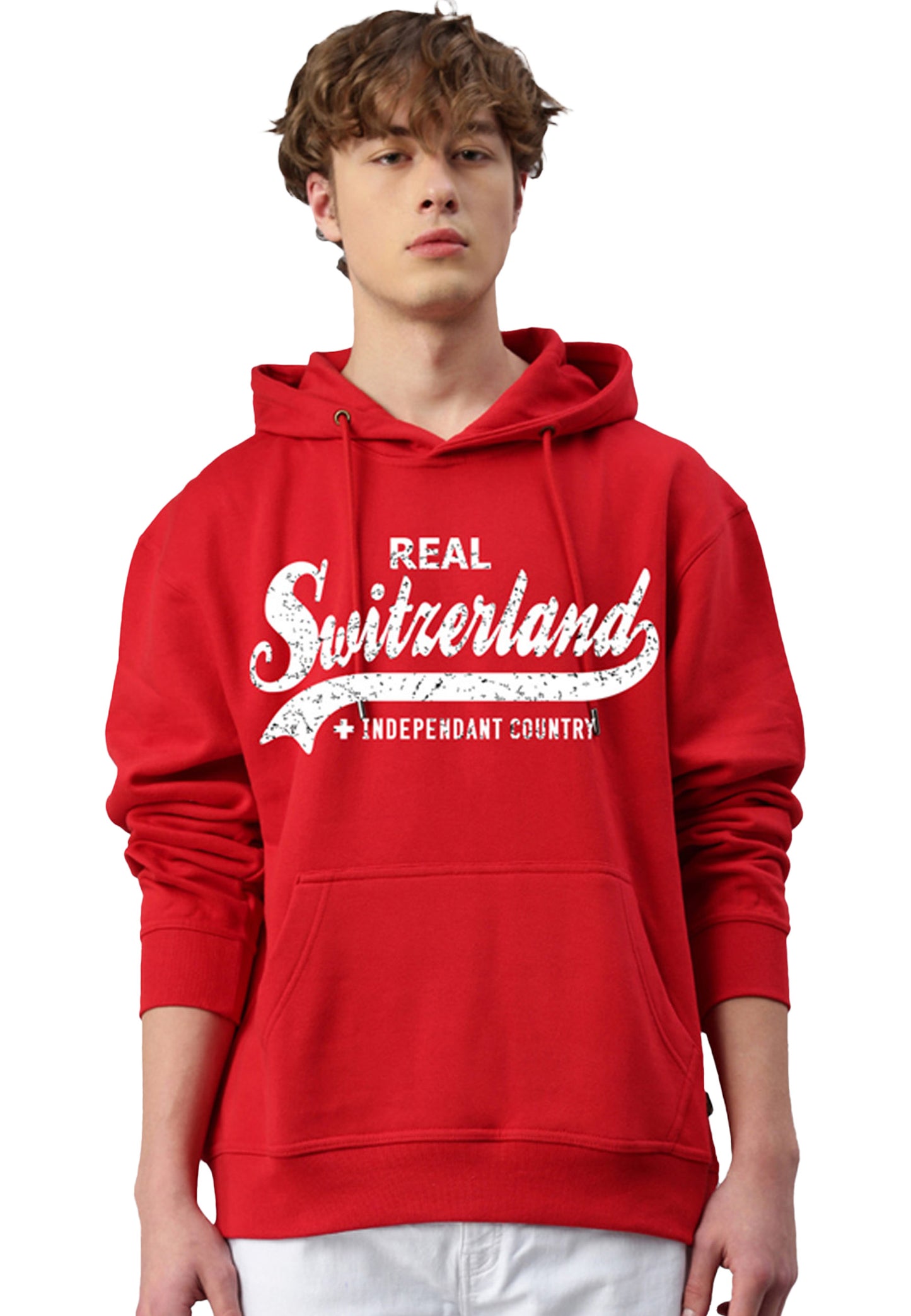 Sweat-shirt à capuche homme Wild Life Switzerland color/10 rouge