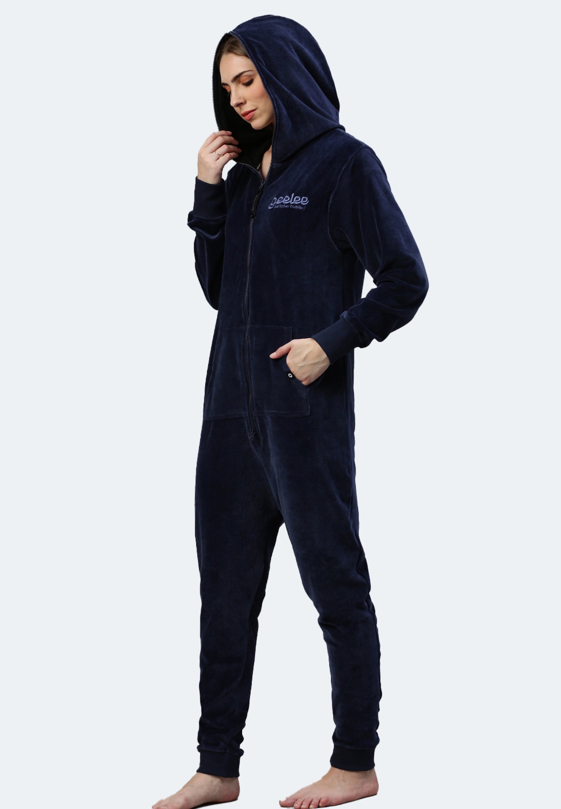 Switcher jumpsuit geeleevelvet color/20 marine