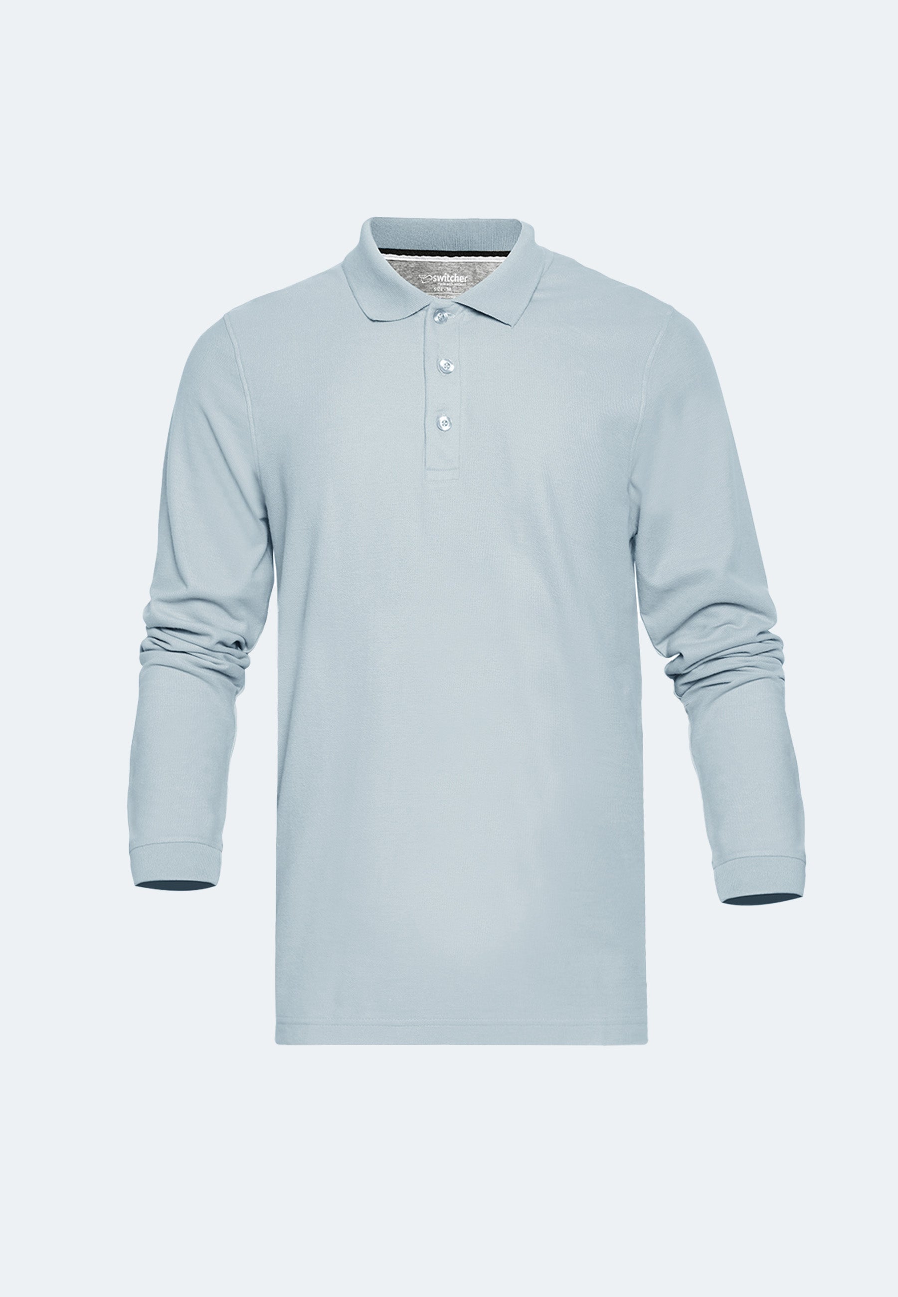Polo piqué en coton bio à manches longues Erik