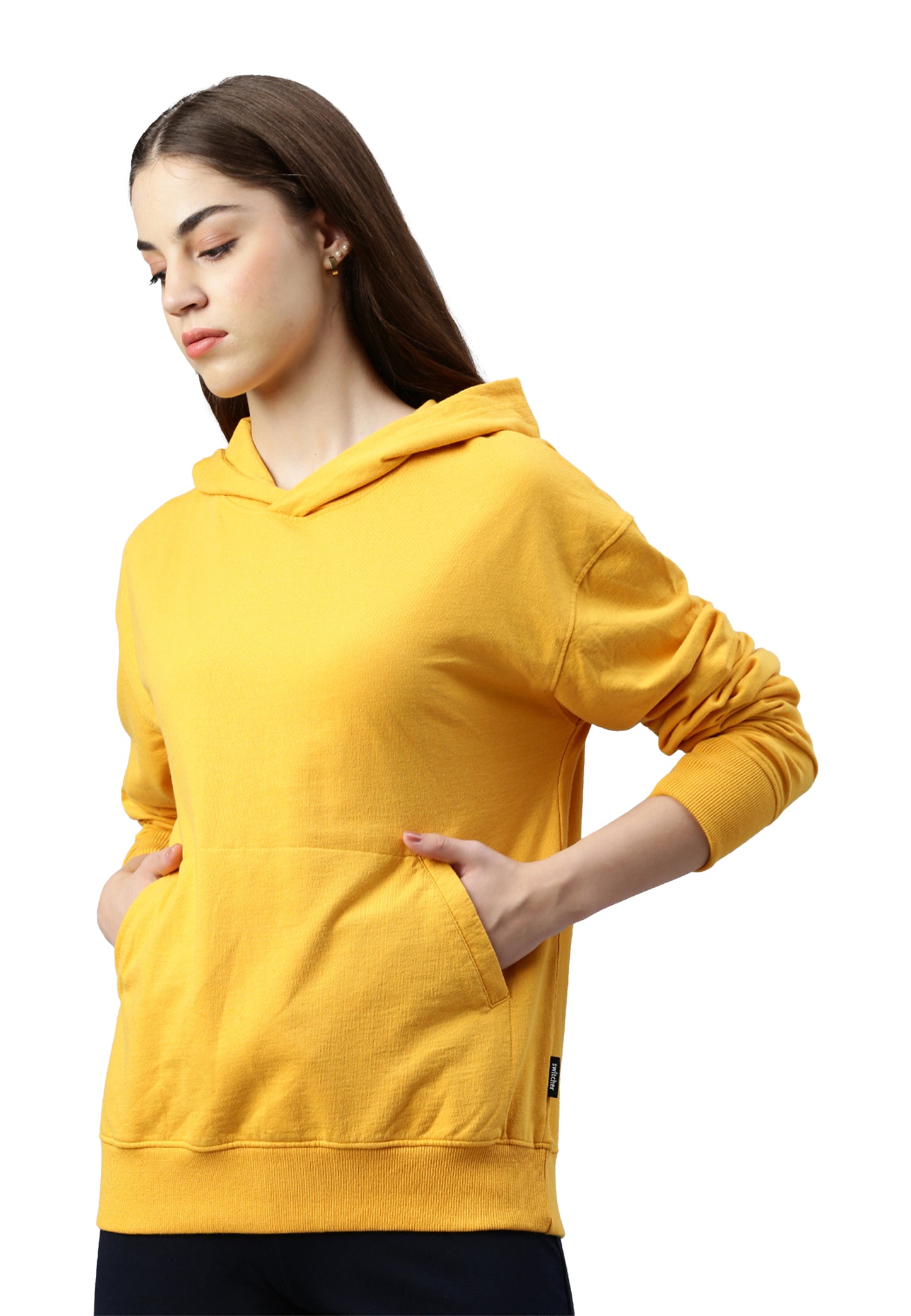 Sweat-shirt à capuche Lady skylar color/532 moutarde