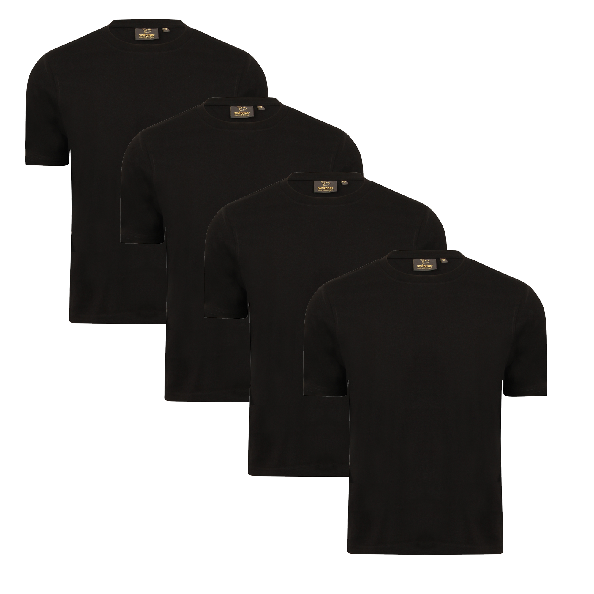 Pack de 4 T-shirts réguliers Noir BobII 2018