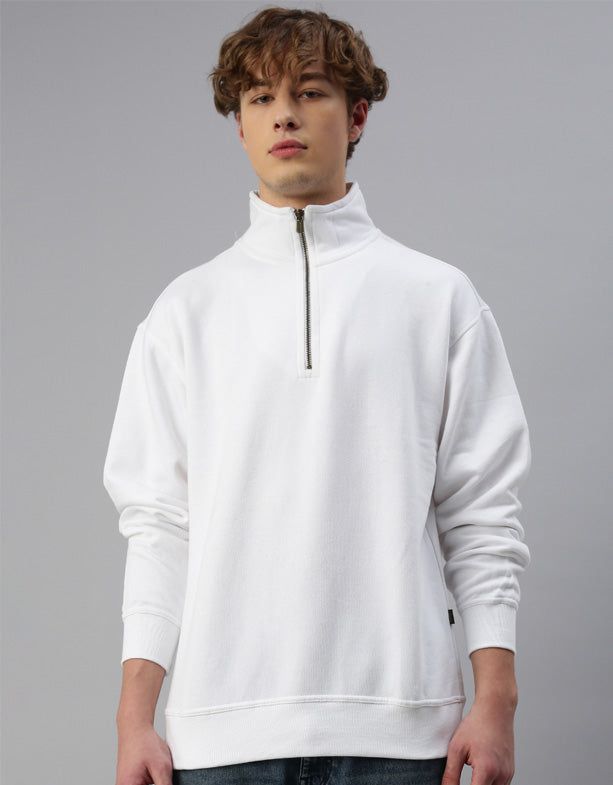 Sweat-shirt blanc troyer pour homme 