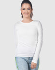 T-shirt stretch manches longues-Liliane-Blanc-Dame-Switcher
