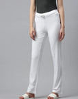 Pantalon de survêtement en coton biologique Candice pour femme Blanc Front