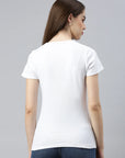 T-shirt Efia Coton Col V Femme Blanc Dos