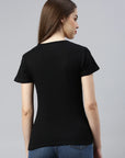 T-shirt Efia Coton Col V Femme Noir Dos