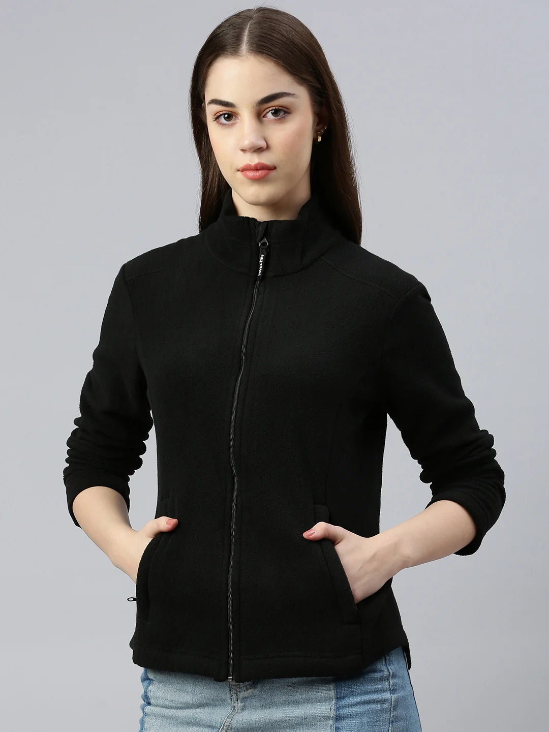 femme-montreal-polyester-veste-polaire-blanc-casse-front 40 Noir