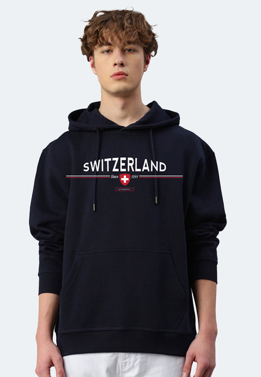 Sweat-shirt à capuche Switcher homme Suisse Premium color/20 marine