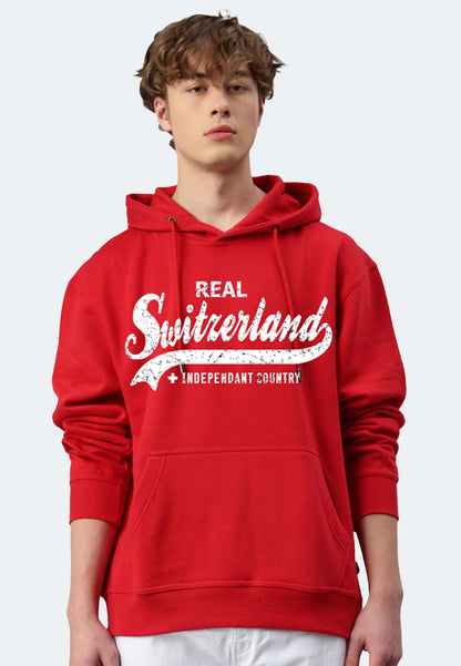 Sweat-shirt à capuche homme Wild Life Switzerland color/10 rouge