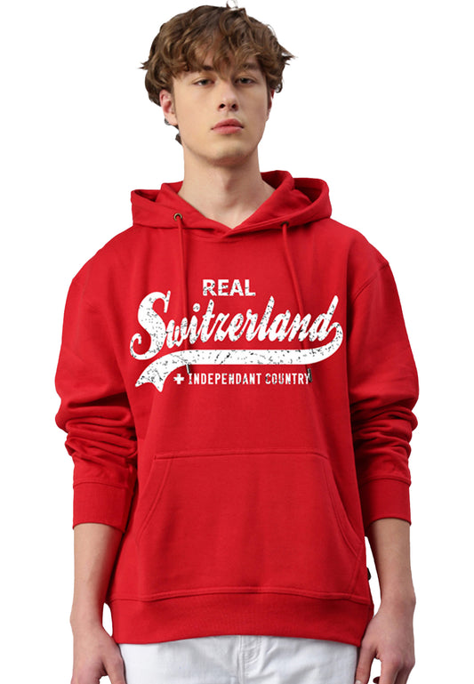 Sweat-shirt à capuche homme Wild Life Switzerland color/10 rouge