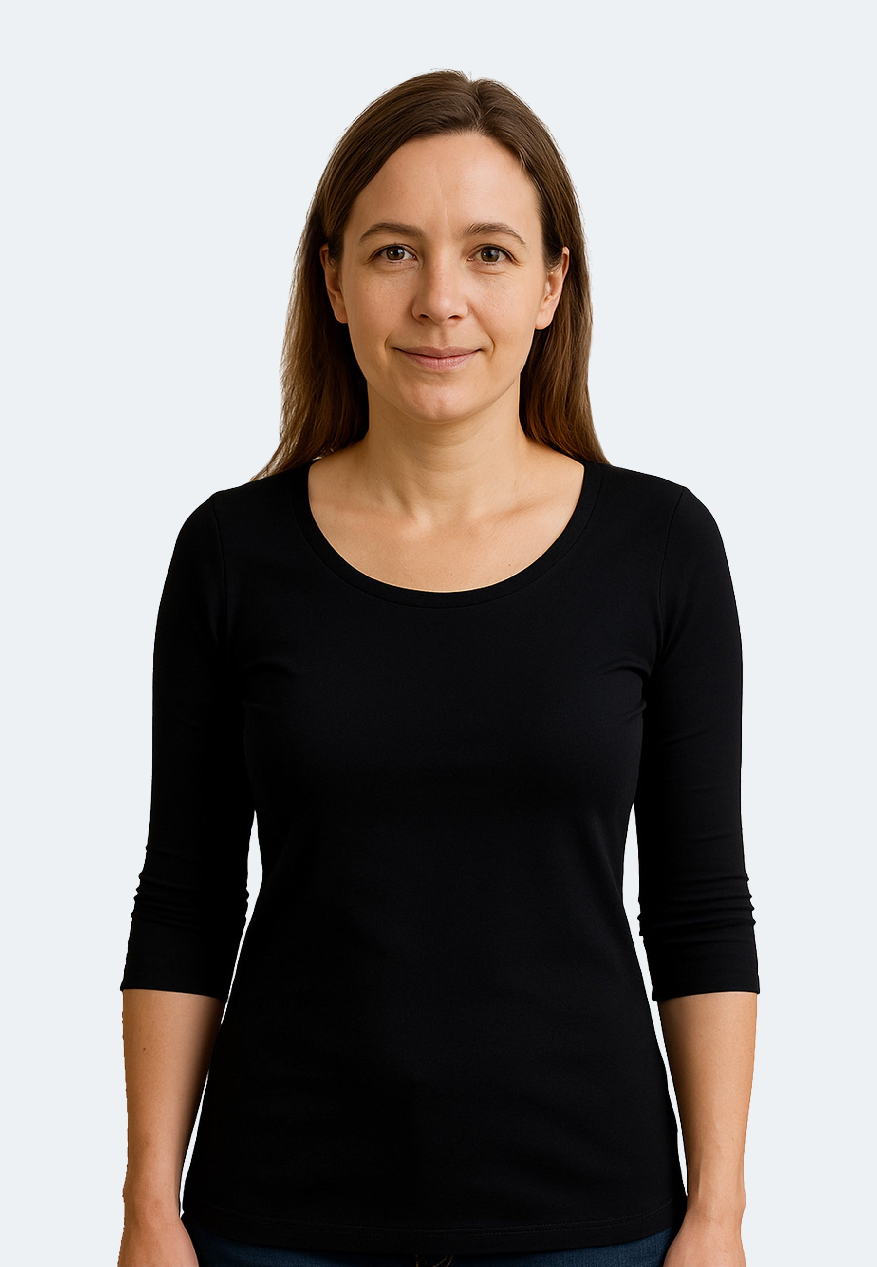 Yasmin T-shirt basique femme manches 3/4