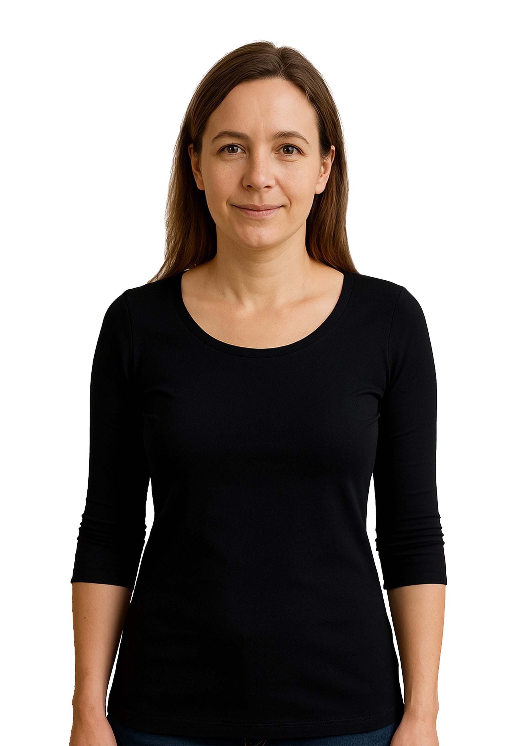 Yasmin T-shirt basique femme manches 3/4