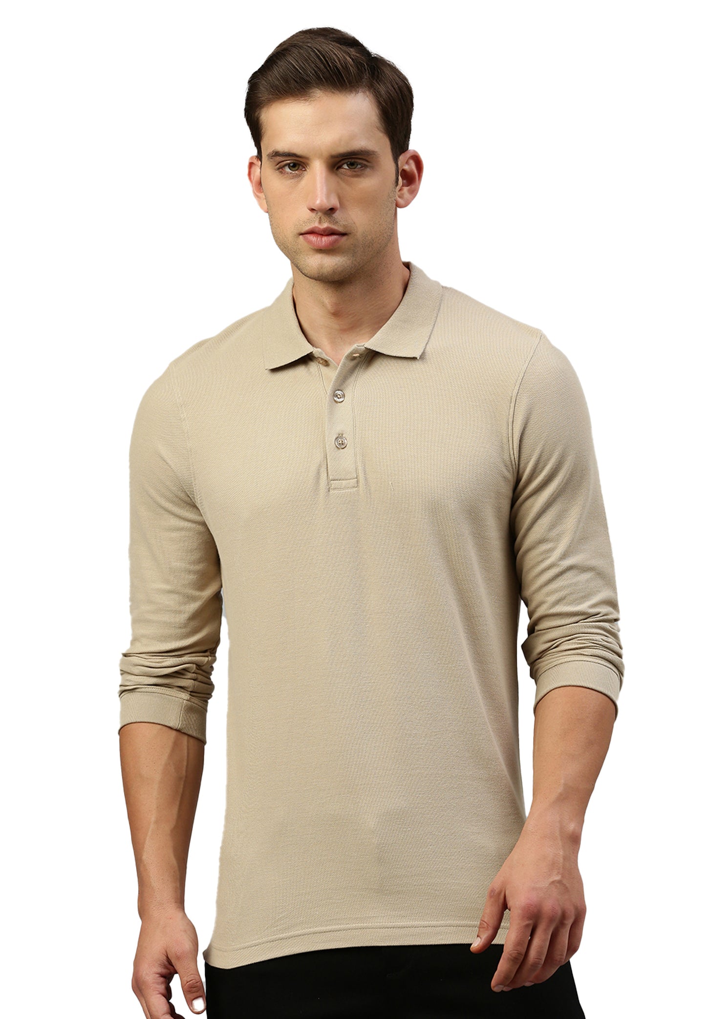 Polo piqué en coton bio à manches longues Erik