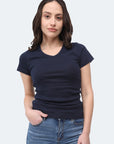 T-shirt côtelé col V Efia