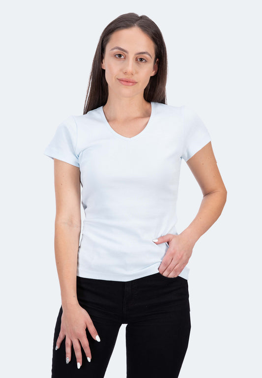 T-shirt côtelé col V Efia