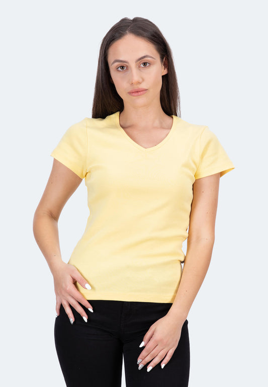 T-shirt côtelé col V Efia
