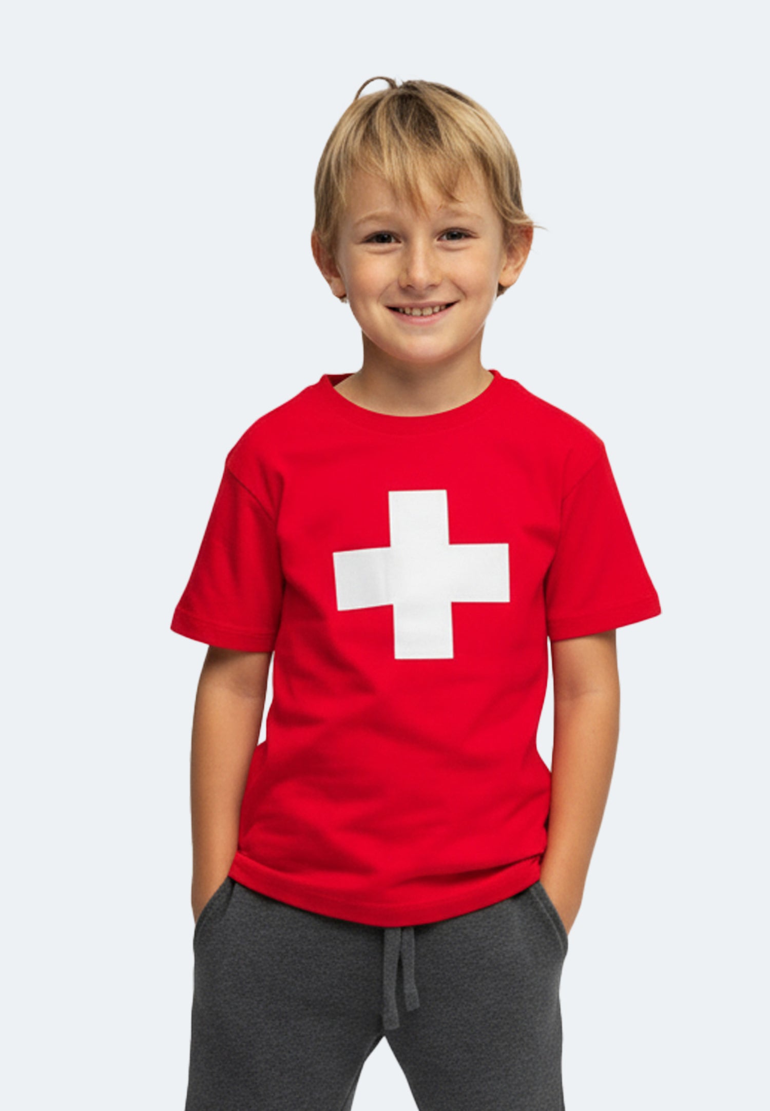 T-shirt Switcher kid's swiss vision helvetica color/10 rouge