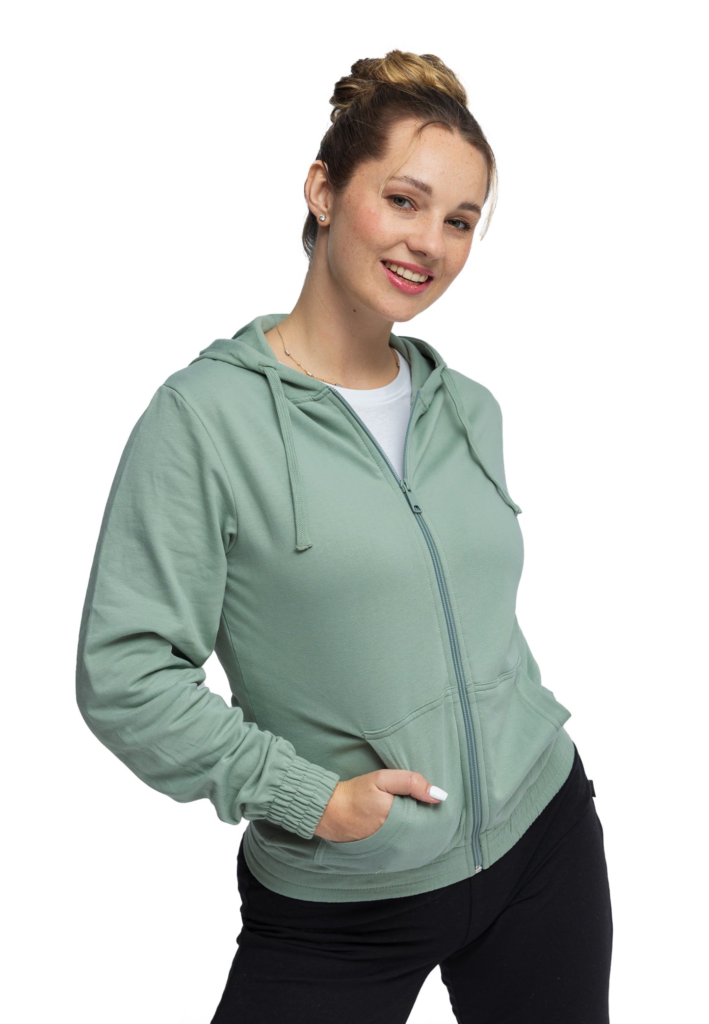 Sweat-shirt à capuche Lady arizona color/348 vert sauge