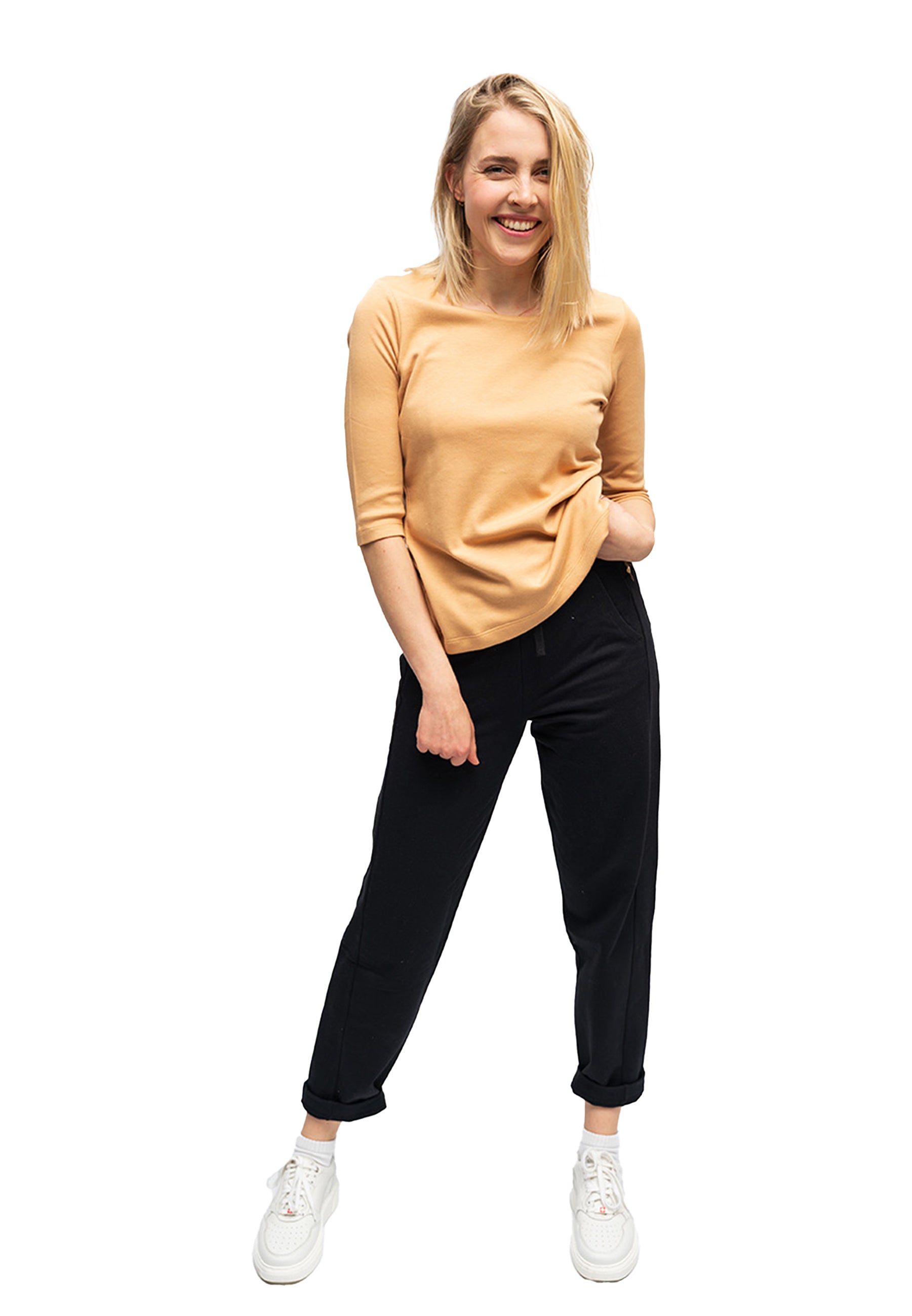 Yasmin T-shirt basique femme manches 3/4