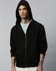 homme-miami-coton-polyester-zip-hoodie-noir-Front