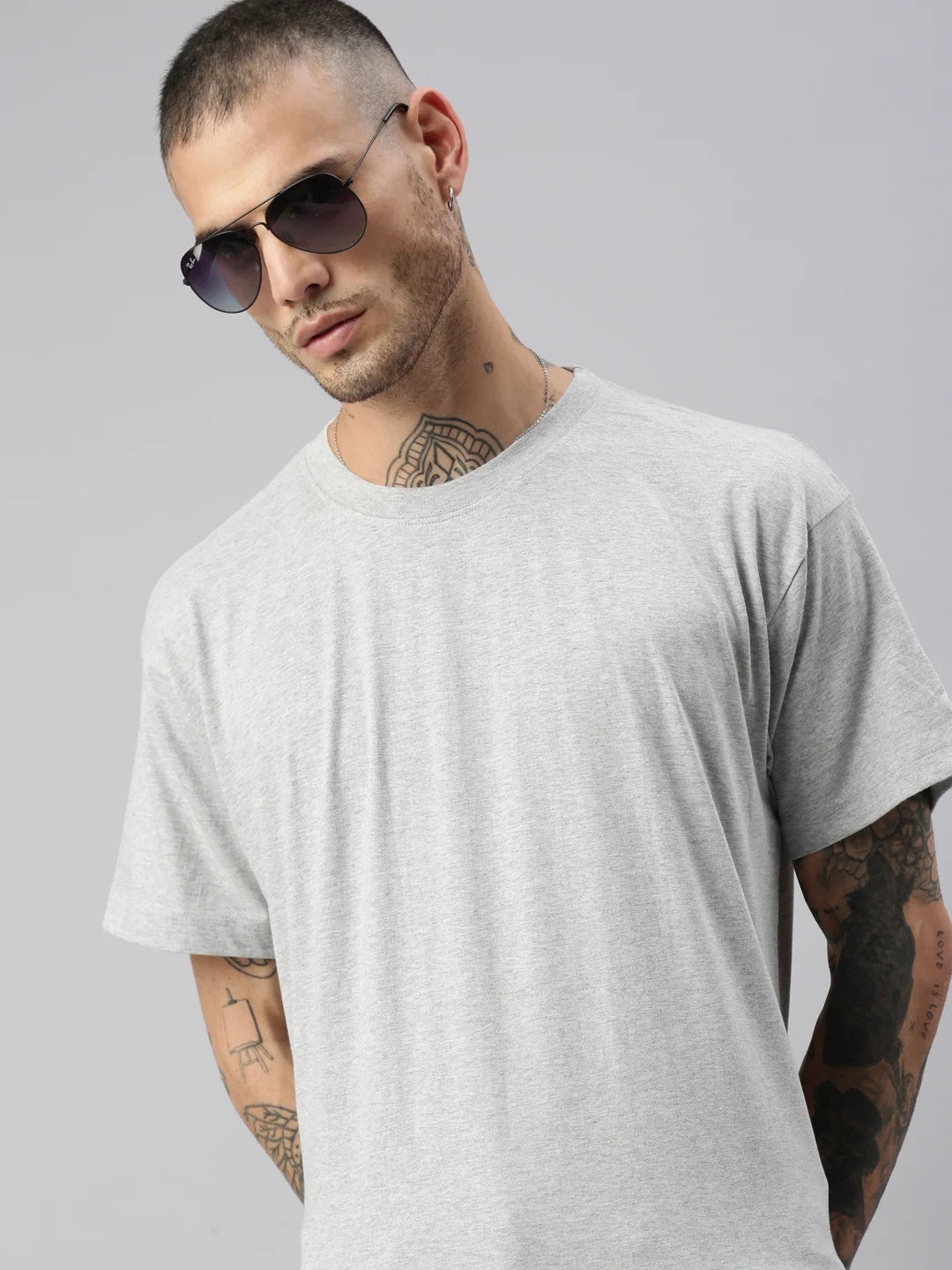 T-shirt oversize en coton et polyester Whale pour homme Blanc Front