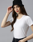 T-shirt femme col rond-blanc-switcher