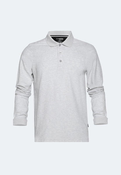 Polo piqué en coton bio à manches longues Erik