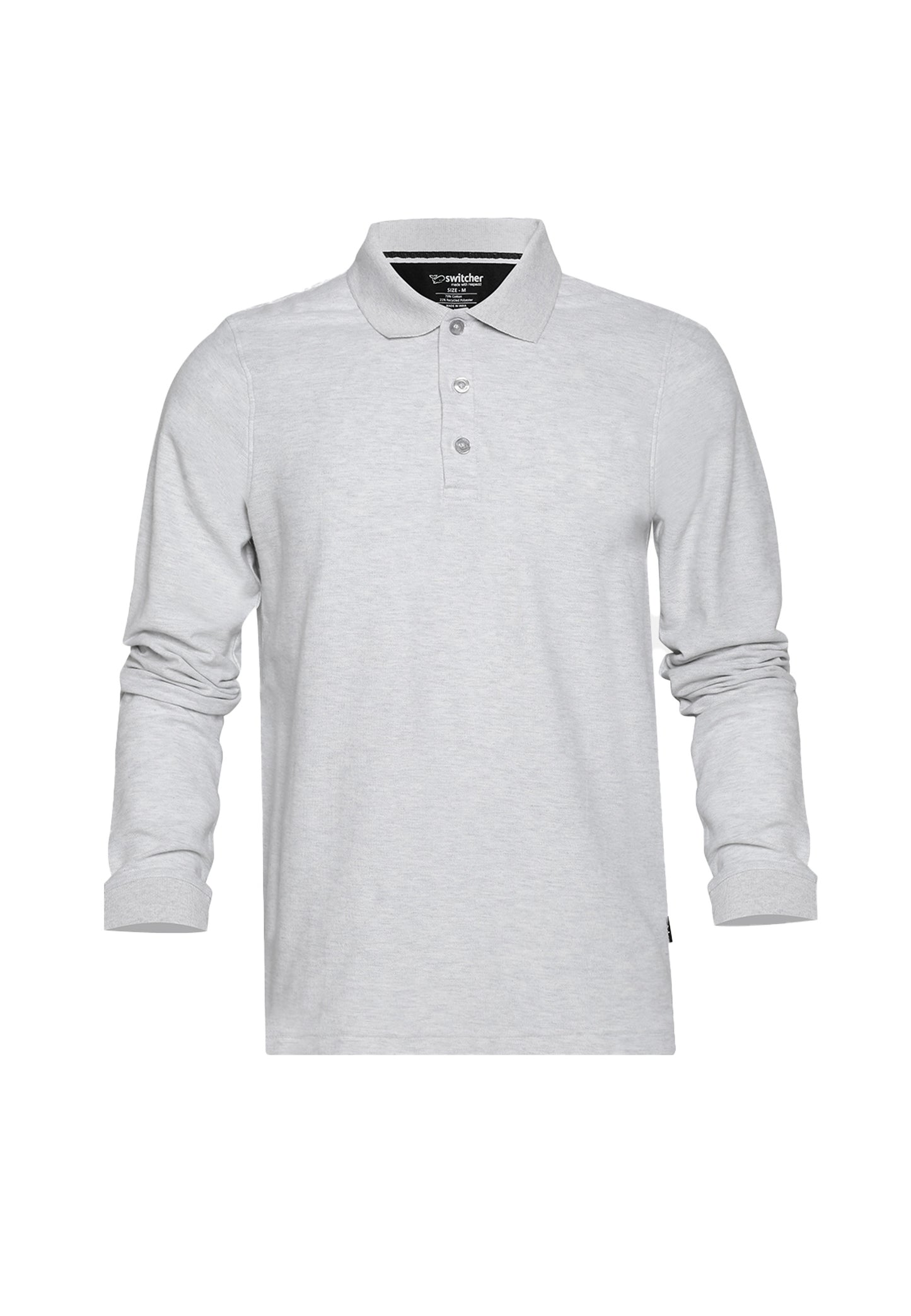Polo piqué en coton bio à manches longues Erik