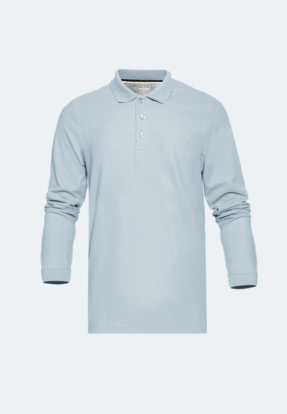 Polo piqué en coton bio à manches longues Erik