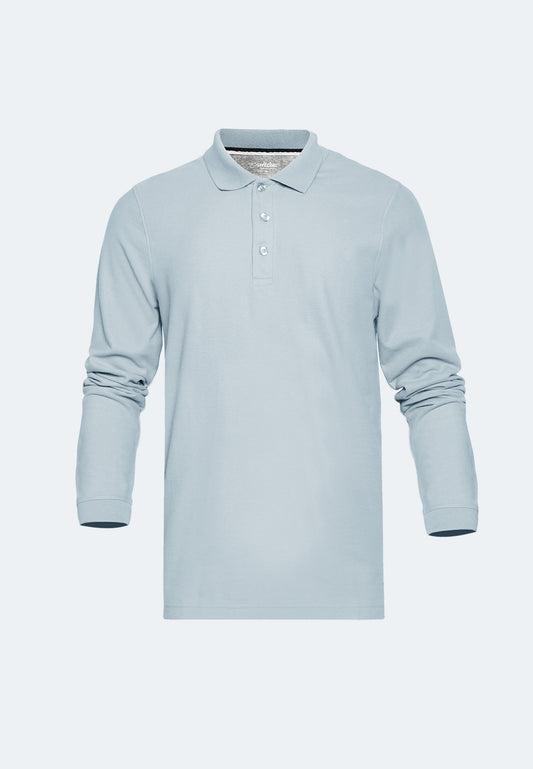 Polo piqué en coton bio à manches longues Erik