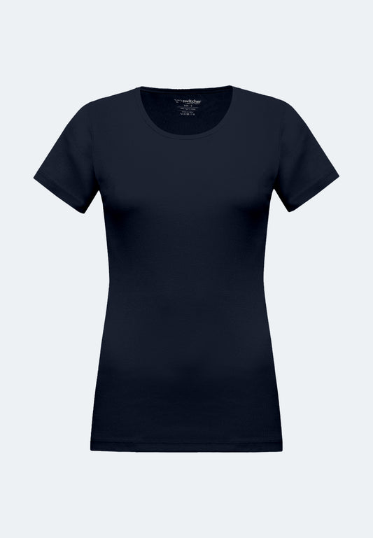 T-shirt côtelé à col rond Sally