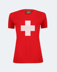 T-shirt Helvetica col V pour femme
