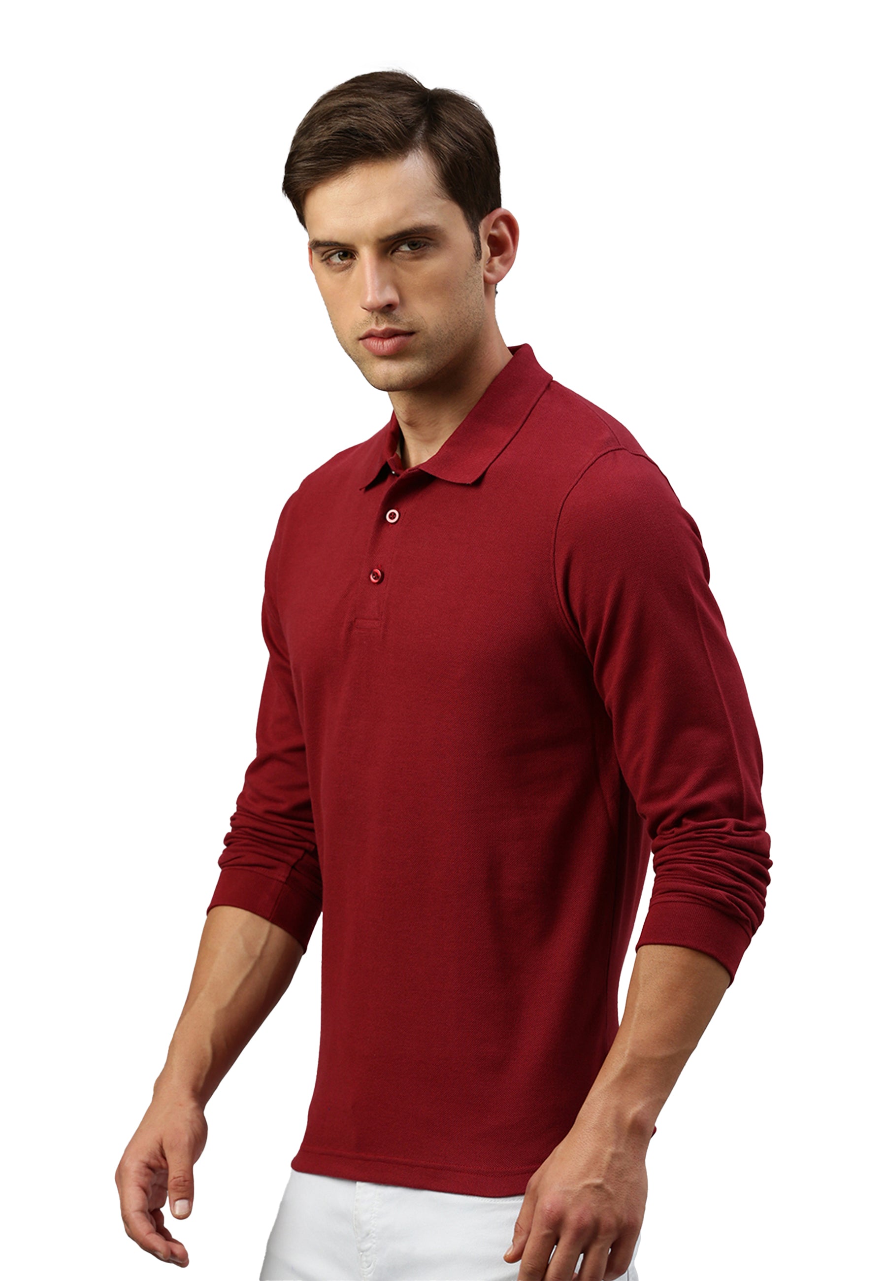 Polo piqué en coton à manches longues Ralph
