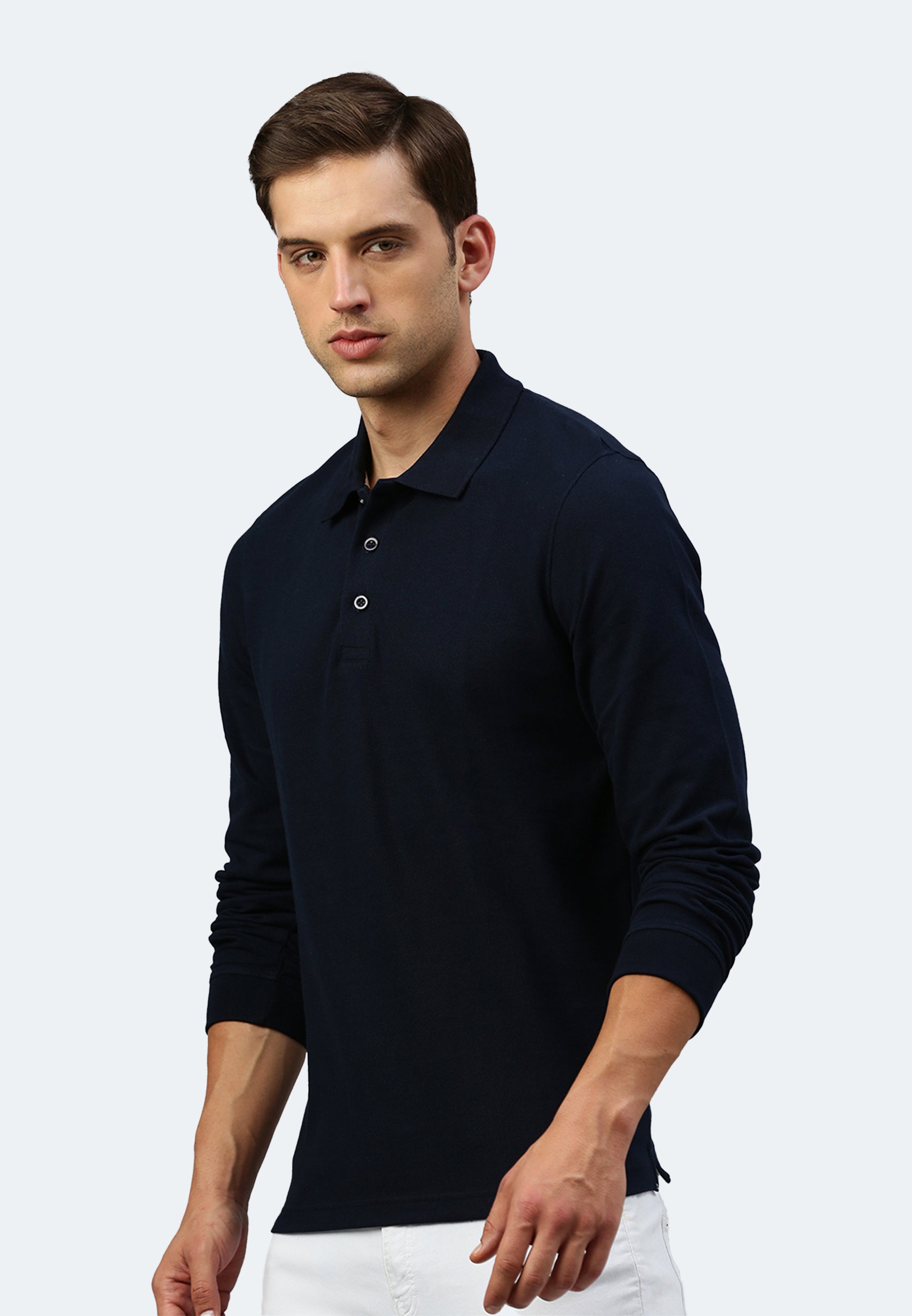 Polo piqué en coton à manches longues Ralph