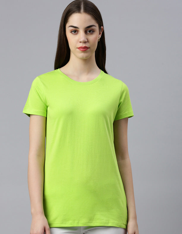 T-shirt-Femme-Vert-Col rond-T-shirt-Switcher